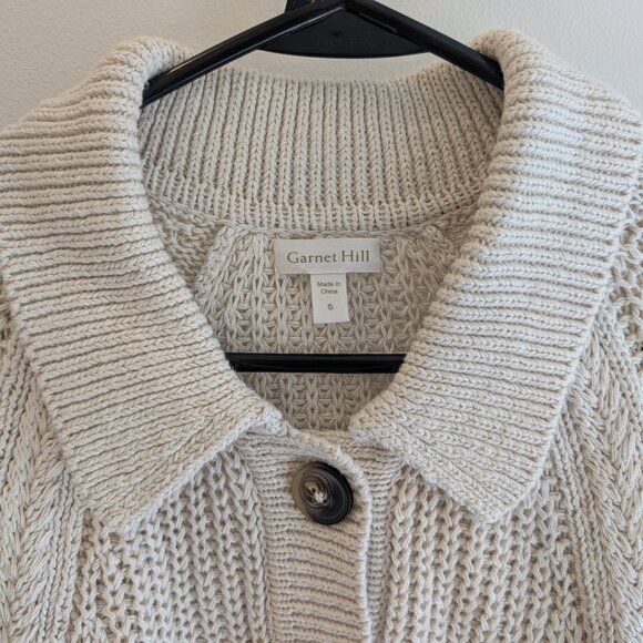 Garnet Hill Classic Cardigan – S Cream - Picture 4 of 8